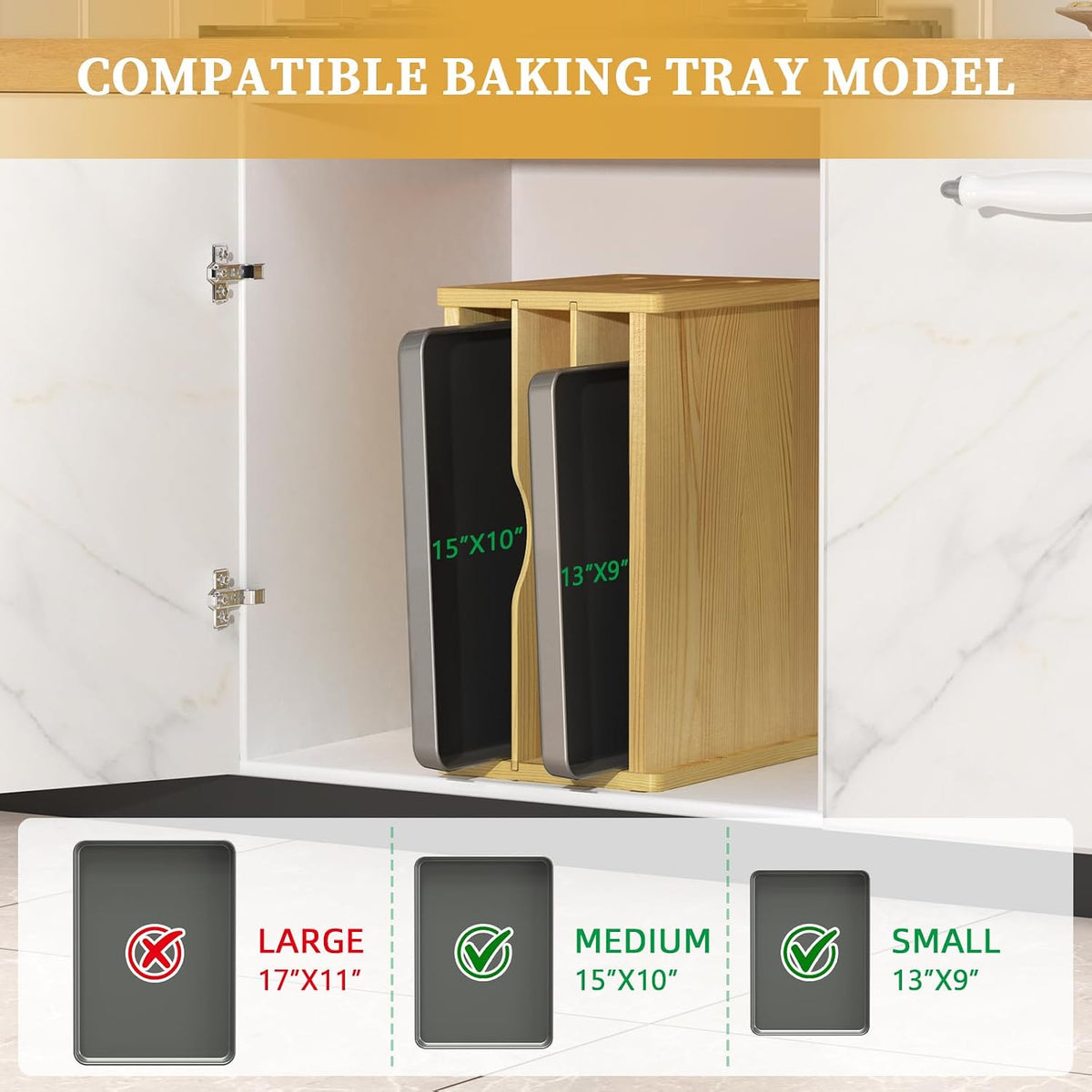 4 Tier Tray Dividers for Cabinets, Kitchen Vertical Baking Sheet