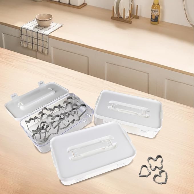 3 Pack of Cookie Cutter Storage, Handheld Transparent Cookie Cutter Organizer - Image 8