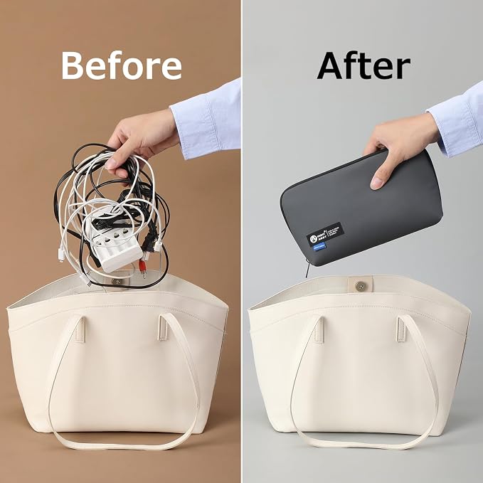 RIGHT AWAY Travel Tech Pouch，Waterproof Cord Case，Electronics Organizer Travel - Image 8