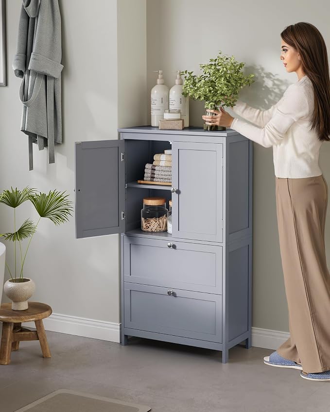 VASAGLE Floor Storage Cabinet, Freestanding Storage Unit - Image 2