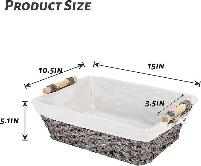 Baskets-Wicker Storage Baskets-Waterproof Wicker - Image 2