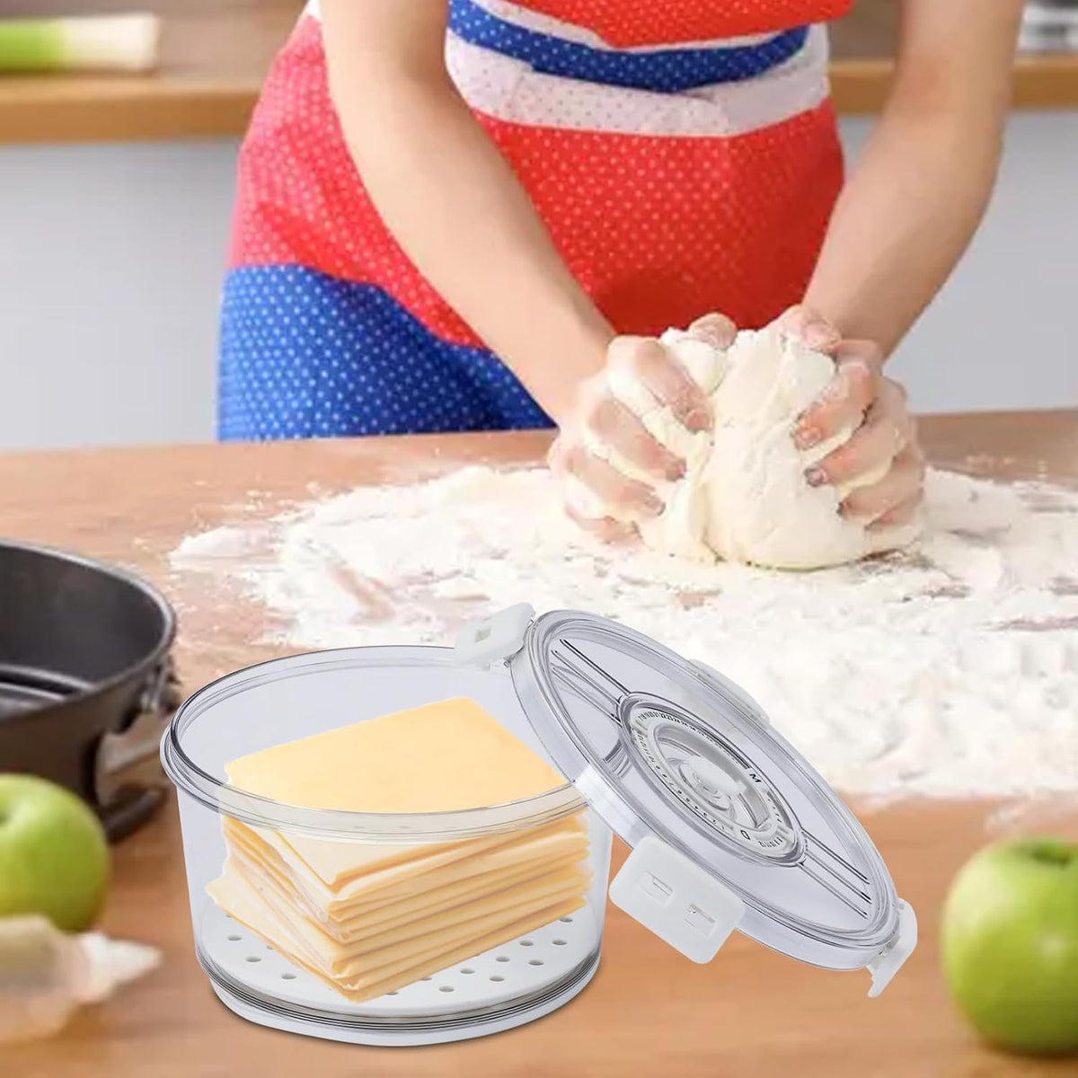 Cheese Container for Refrigerator,Cheese Keeper with Airtight Lid and