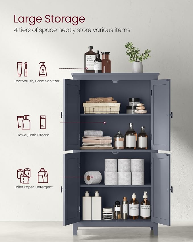 VASAGLE Floor Storage Cabinet, Freestanding Storage Unit - Image 5