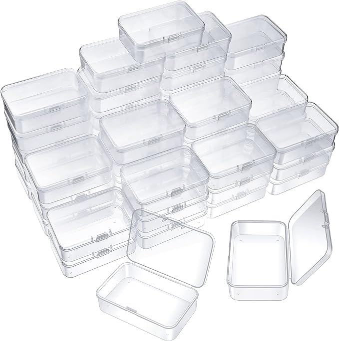 SATINIOR 48 Packs Clear Small Plastic Containers Transparent Storage Box by SATINIOR