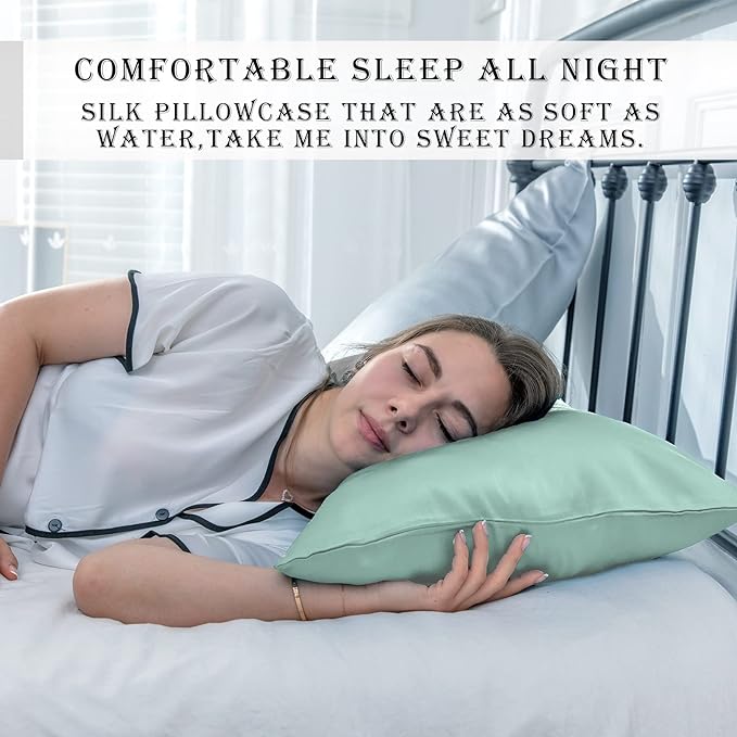 Silk Pillowcase for Hair and Skin, Breathable and Sliky Standard Size Pillow - Image 6
