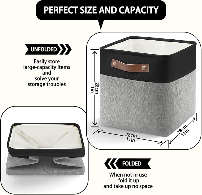Collapsible Fabric Cube Storage Bins 11x11×11 - Image 3