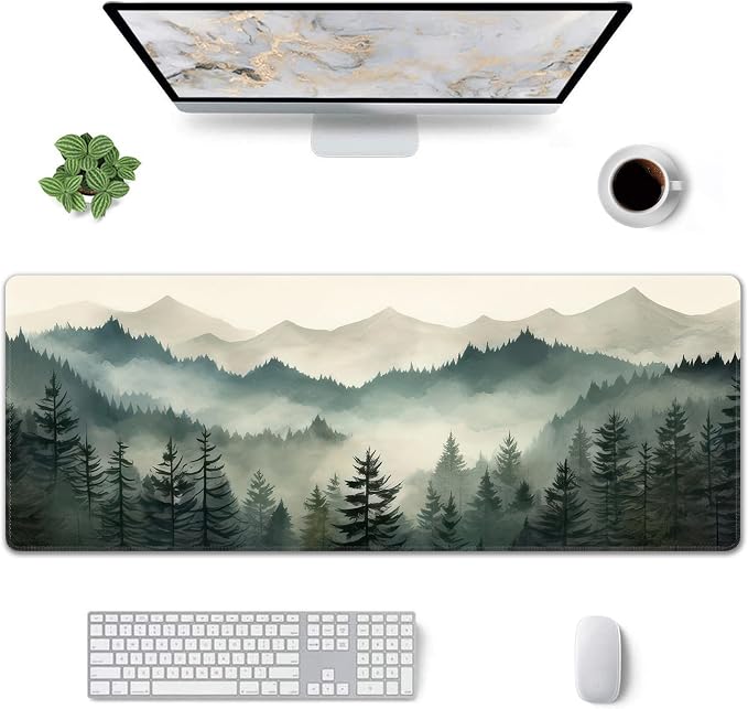 Misty Forest Large Mouse Pad, Gaming Keyboard Desk Pad, Extended Mouse Mat - Image 2