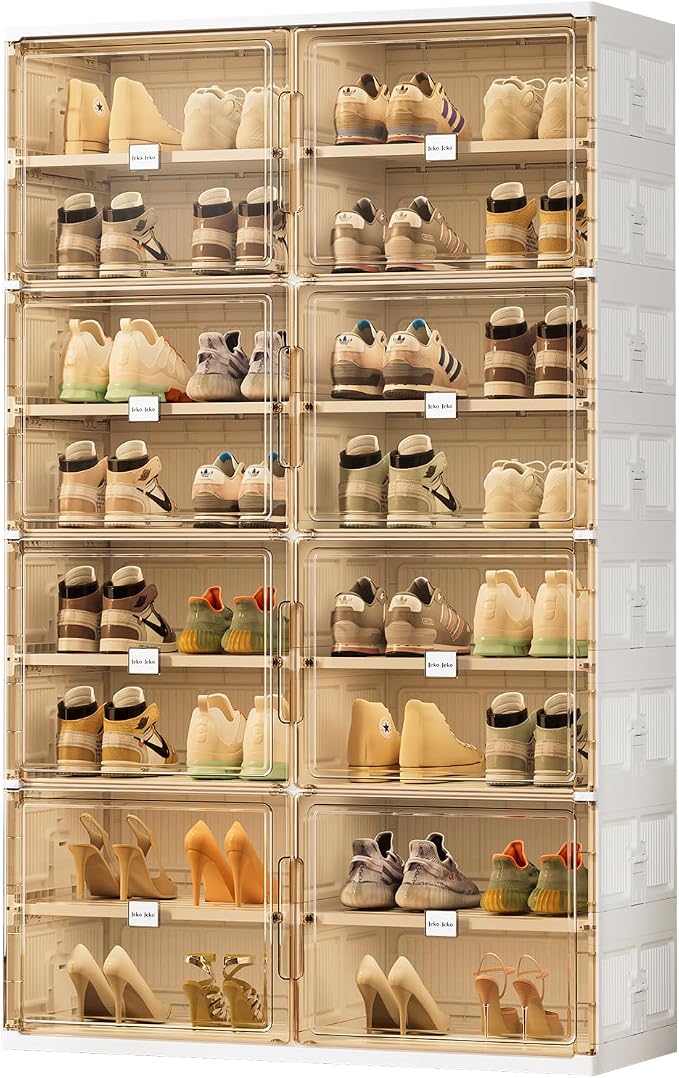 JEKO&JEKO 8 Tiers Foldable Shoe Rack Organizer Cabinet by JEKOJEKO