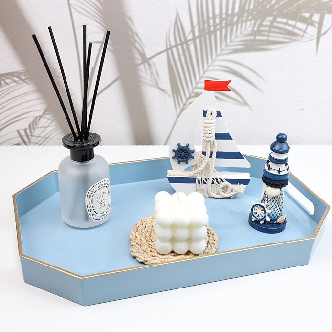 Spsyrine Blue Plastic Serving Tray - Image 2