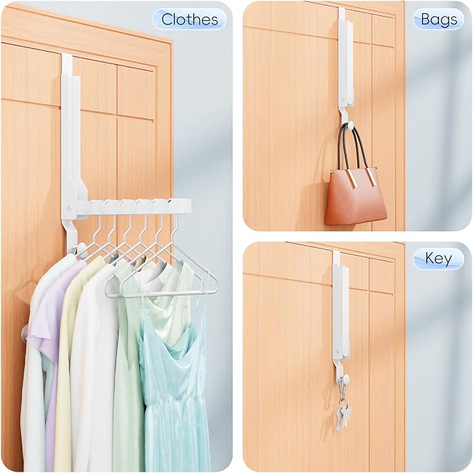 BAKON Over The Door Hanger Folding Clothes Drying Rack, Folding Hanging Coat - Image 6