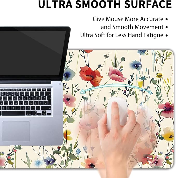 Wild Flowers Large Mouse Pad, Gaming Keyboard Desk Pad, Extended Mouse Mat - Image 5