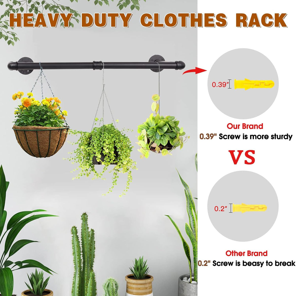 Clothing Rack - 36" Industrial Pipe Clothing Garment Rack