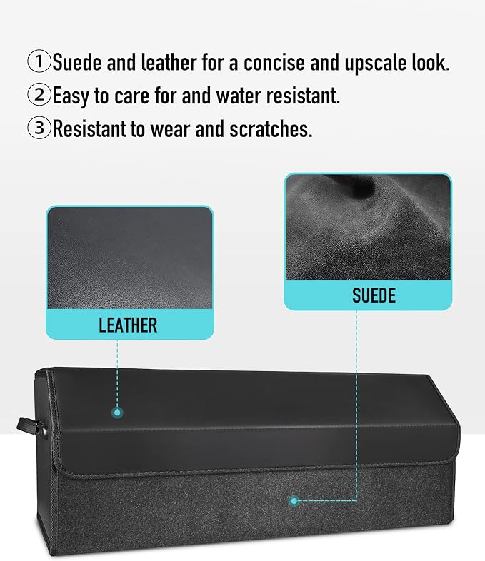 Car Organizers for Trunk for Suv Sedan, Leather Storage Box, Extra Large - Image 2