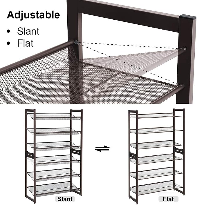 SONGMICS Shoe Rack, 6-Tier Shoe Organizer, Metal Rack - Image 6