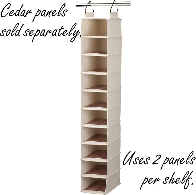 Household Essentials Hanging Shoe Organizer, 10 Wide Cubbies - Image 5
