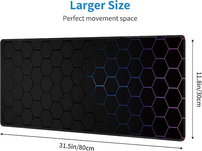 Hexagon Honeycomb Large Mouse Pad, Gaming Keyboard Desk Pad, Extended Mouse Mat - Image 3