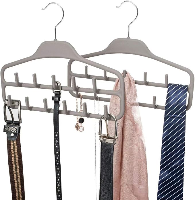 FairyHaus Belt Hanger Organizer 2 Pack, Non Slip Tie Rack Holder, Durable by FairyHaus