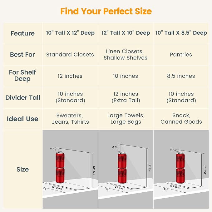 OKPOW Acrylic Shelf Dividers for Closet Organization: 8 Pack Durable Clear - Image 2