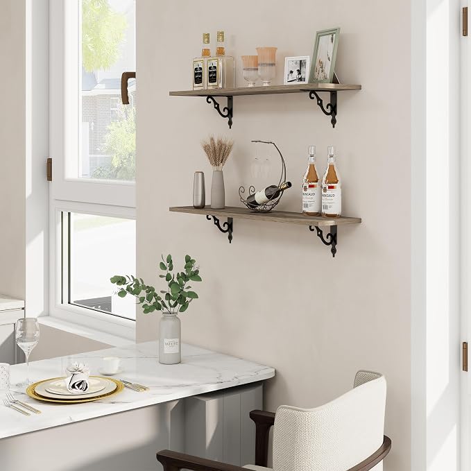 RICHFOCUS Floating Shelves for Wall Decor, 31.5W x 8D Shelves Set of 2 - Image 2