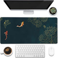 Large Gaming Mouse Pad, Koi Fish Ink Painting Desk Mat, Extended Big Computer by Eflxamz
