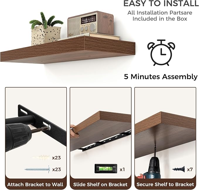 Floating Shelves for Wall, Engineered Wood Wall Shelves - Image 6