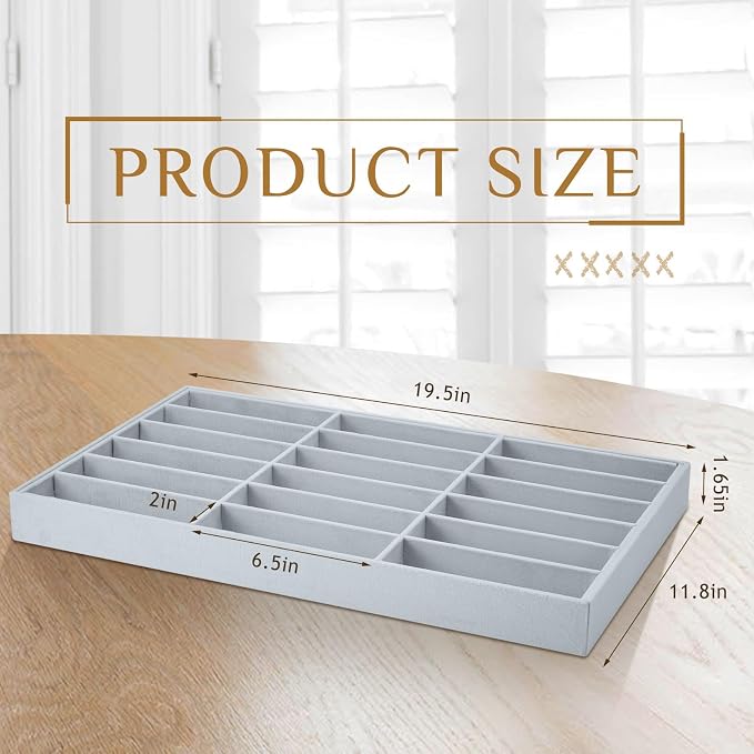 Amylove 2 Pcs Sunglass Organizer Trays Glasses Stackable Jewelry Trays Sunglass - Image 2