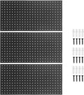 3Pcs Metal Pegboard Panels, 24x12inch Steel Black Pegboards Wall Organizer by Unknown