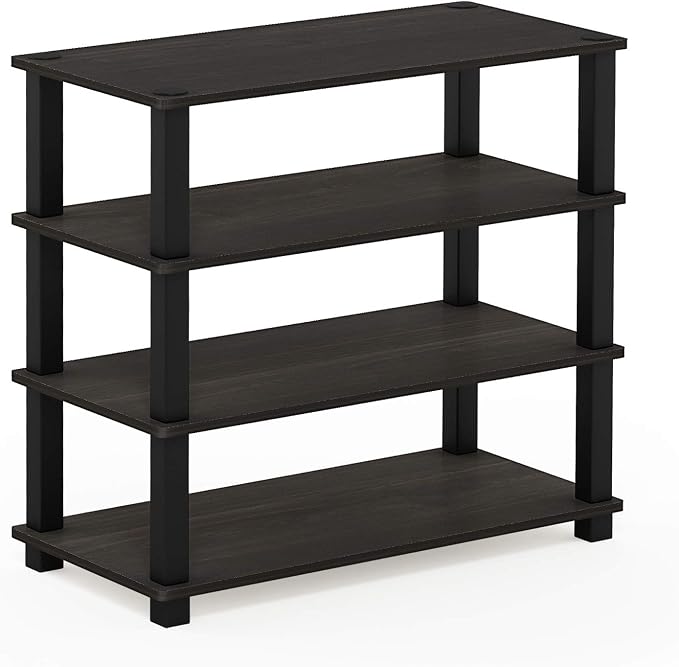 Furinno Turn-S-Tube 4-Tier Shoe Rack, Espresso/Black - Image 5