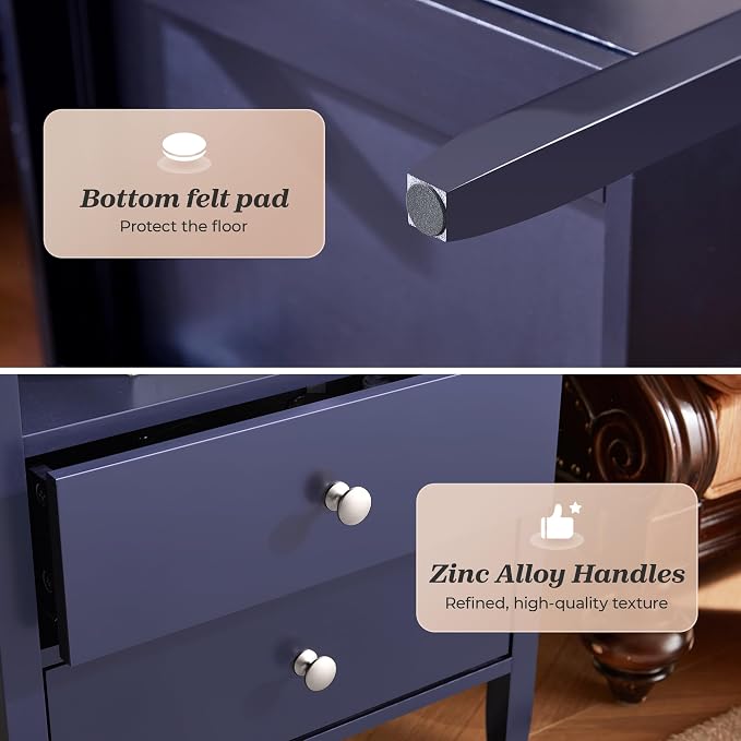 Huuger Nightstand with Charging Station, Bed Side Table - Image 8