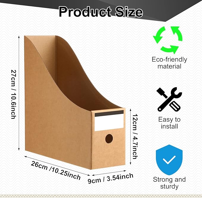 Thenshop 24 Pcs Cardboard Magazine File Holders Magazine Book Bin Box - Image 2