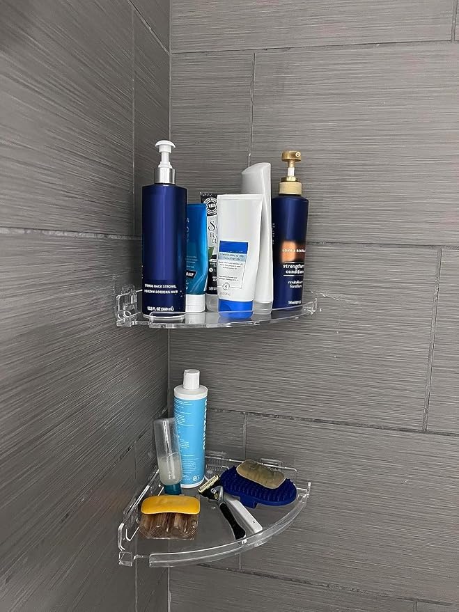 JiePai Acrylic Corner Shower Caddy Shelf - Image 3