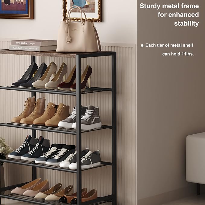 HOMEFORT 5-Tier Shoe Rack, Shoe Storage Shelf - Image 6