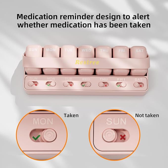 Restree Weekly Pill Organizer 7 Day one time a Day - Image 3