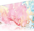 Cute Pink Marble Large Mouse Pad, Gaming Keyboard Desk Pad, Extended Mouse Mat by BAHDSISFA