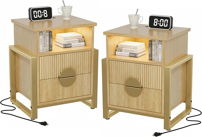 Fluted Nightstand Set of 2 by WelcometoHolliWill