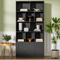 71" Tall Bookshelf with 10 Cubes and 3 Doors, 4-Tier Bookshelf, Open