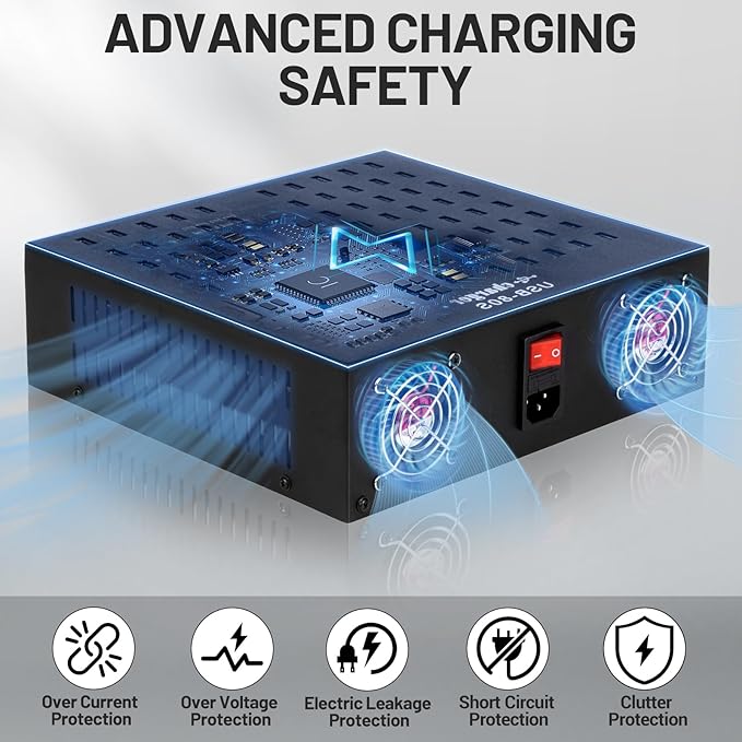 Multiple USB Charging Station, MIXILIN 80 Ports 800W Fast Charger Station - Image 4