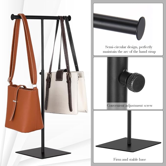 Leinuosen 4 Pcs T Shaped Purse Display Stand Necklace Display Stand Tabletop - Image 3