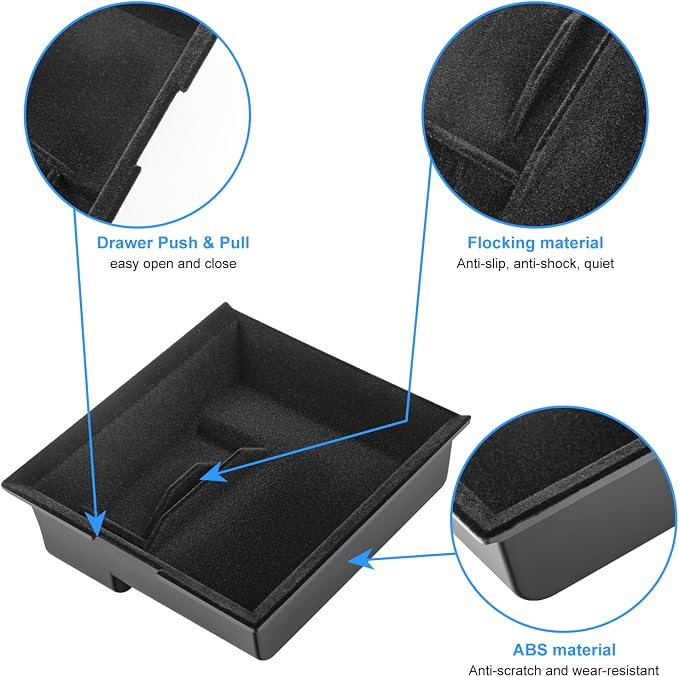 Center Console Organizer for Tesla Model Y 2021-2024 Flocked Center Console - Image 5