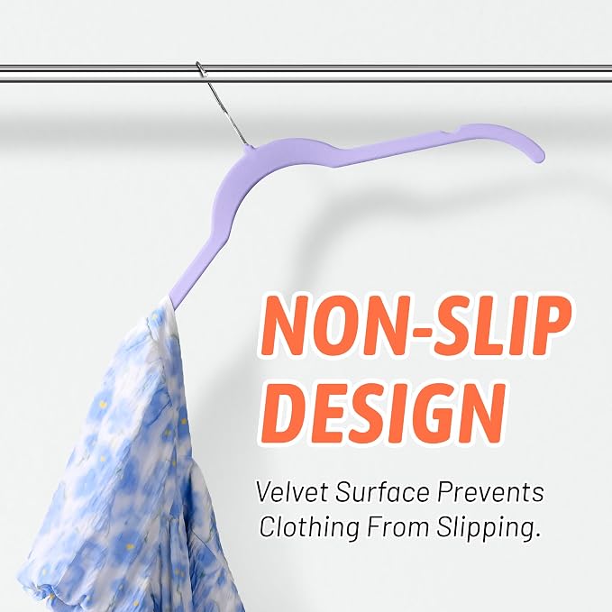 30 Pack Multicolor Velvet Shirt Hangers – Non-Slip Slim Flocked Hangers - Image 6