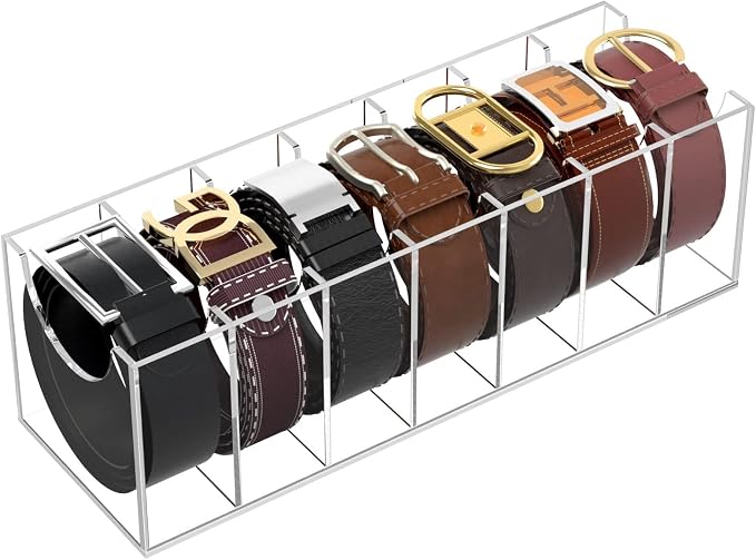 NIUBEE Belt Organizer, Acrylic Belt Storage Holder by NIUBEE