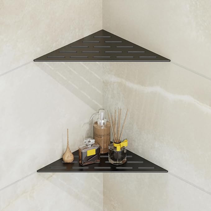Corner Shower Caddy Shelf, Recessed Built-in Bathroom Storage by PeakTrivol