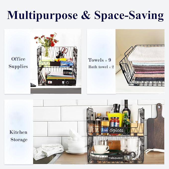 4 PACKS XXL Kitchen Organization and Storage Pantry Baskets, Fruit & Vegetable - Image 2