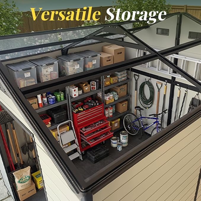 8x14ft Resin Outdoor Storage Shed - Image 8