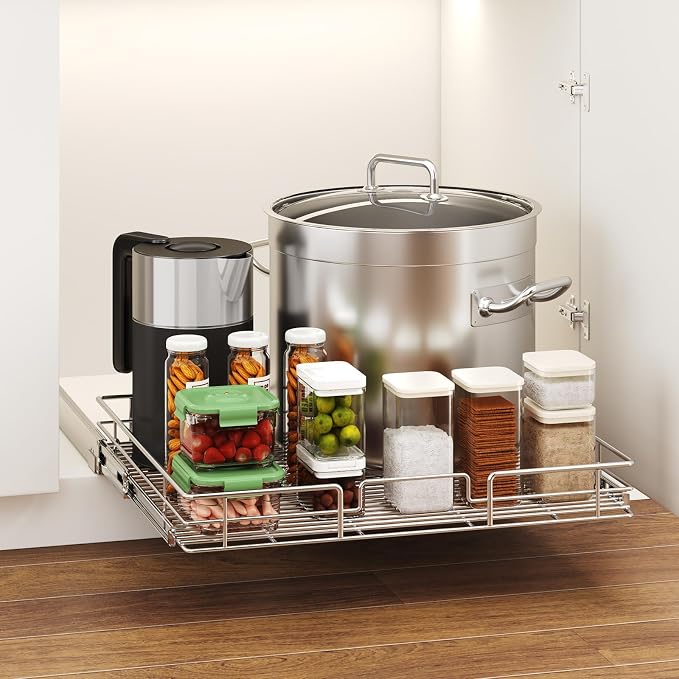 LOVMOR Pull Out Cabinet Organizer 31½" W x 21½" D, Kitchen Cabinet Pull Out - Image 5