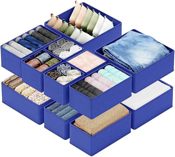 SpaceAid Drawer Organizer for Clothes, 12 Pack Dresser Drawer Organizer Bins by SpaceAid