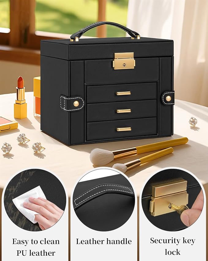 TORIBIO Jewelry Box for Women, Leather Jewelry Organizer - Image 7