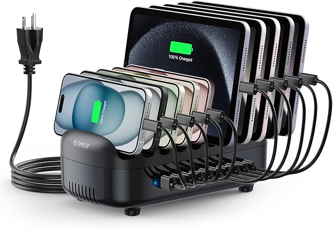 ORICO 120W Charging Station for Multiple Devices, 10-Ports USB Charging Docking by ORICO
