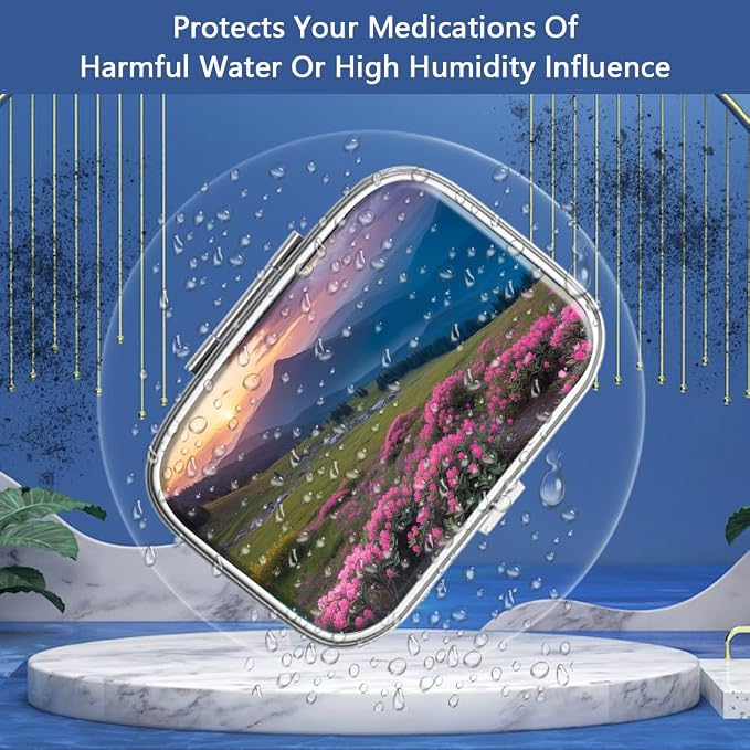 Pill Box 2 Compartment Small Pill Case, Portable - Image 2