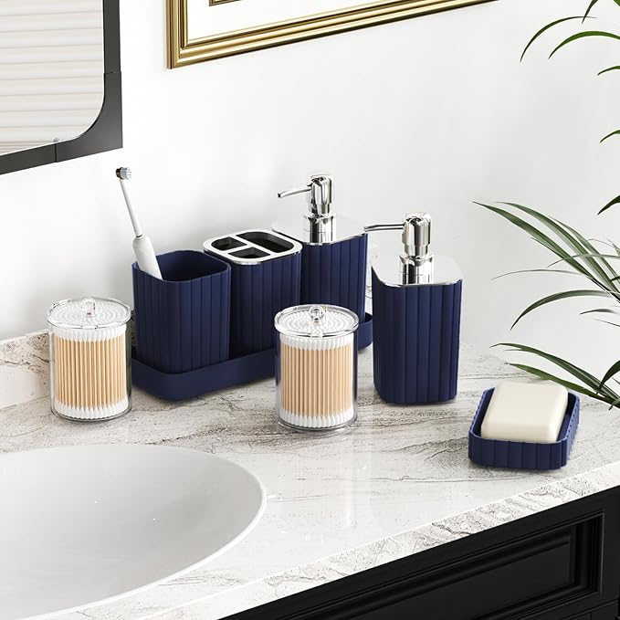 Bathroom Set with Shower Curtain and Rugs- 25PC Bathroom Accessory Set - Image 2